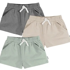 3-Pack Baby & Toddler Girls Dark Grey, Oatmeal, & Green Knit Shorts