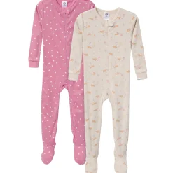 2-Pack Baby & Toddler Girls Dogs Snug Fit Footed Pajamas