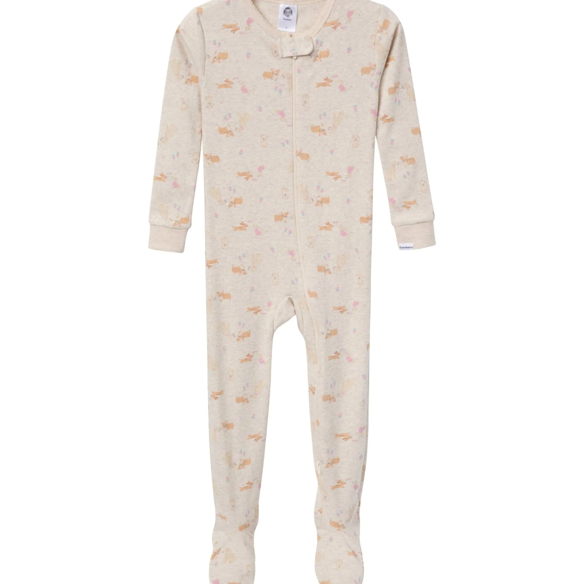 4-Pack Baby & Toddler Girls Dogs Snug Fit Footed Pajamas