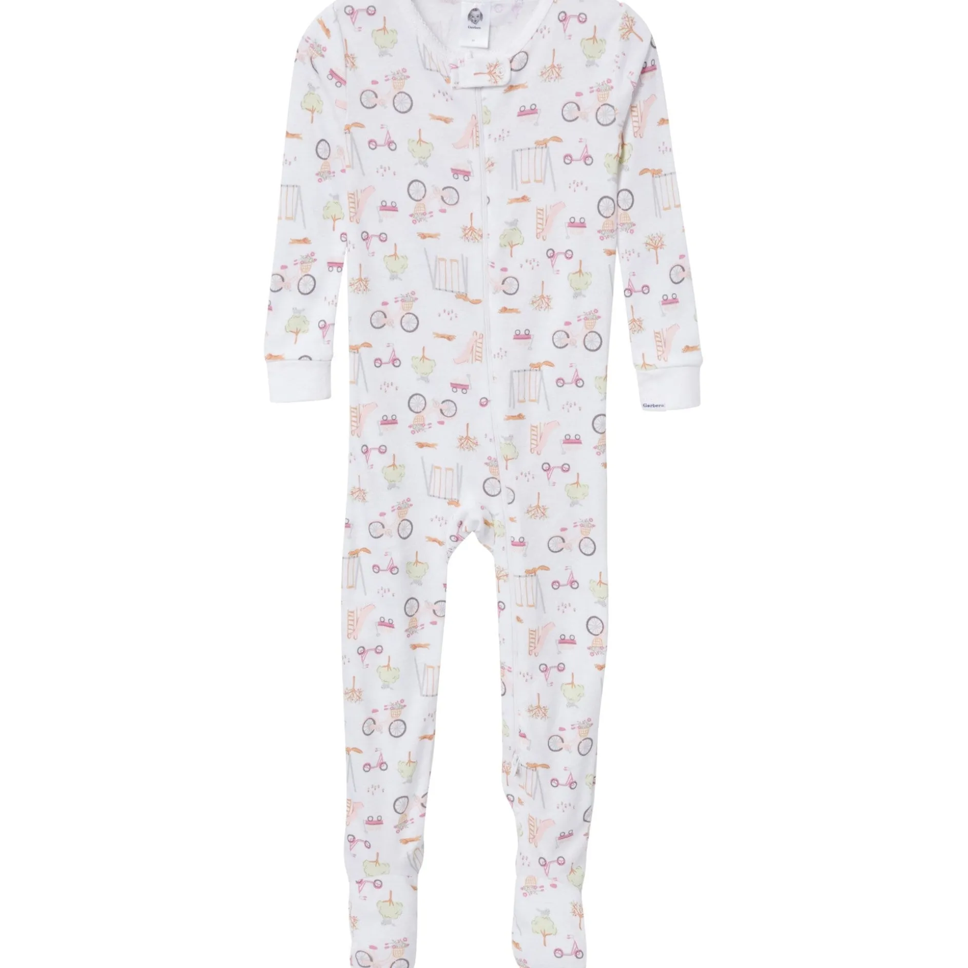 4-Pack Baby & Toddler Girls Dogs Snug Fit Footed Pajamas