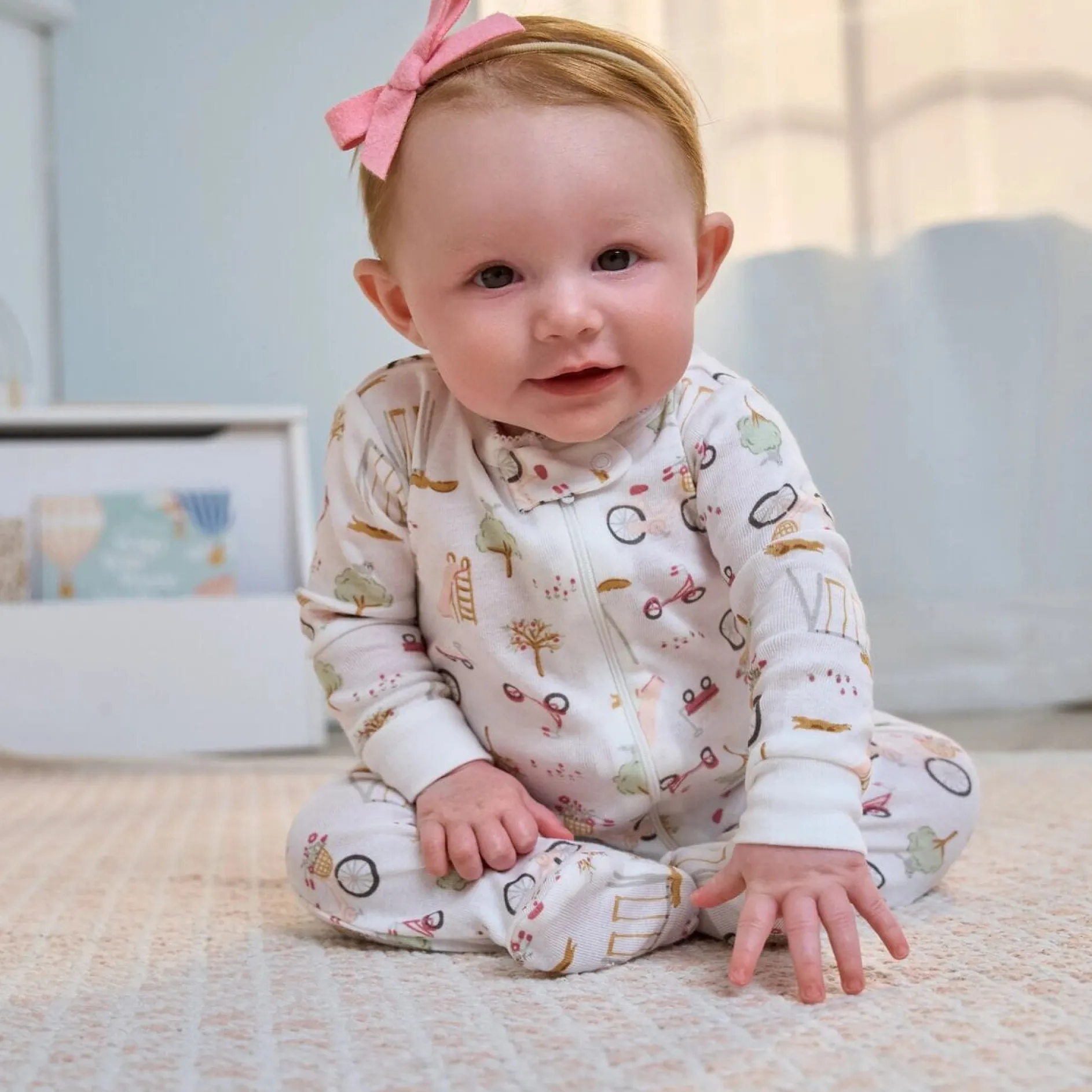 4-Pack Baby & Toddler Girls Dogs Snug Fit Footed Pajamas
