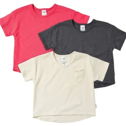 3-Pack Baby & Toddler Girls Ivory, Black, and Pink Short Sleeve Shirts