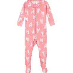 4-Pack Baby & Toddler Girls Llamas & Love Snug Fit Footed Cotton Pajamas