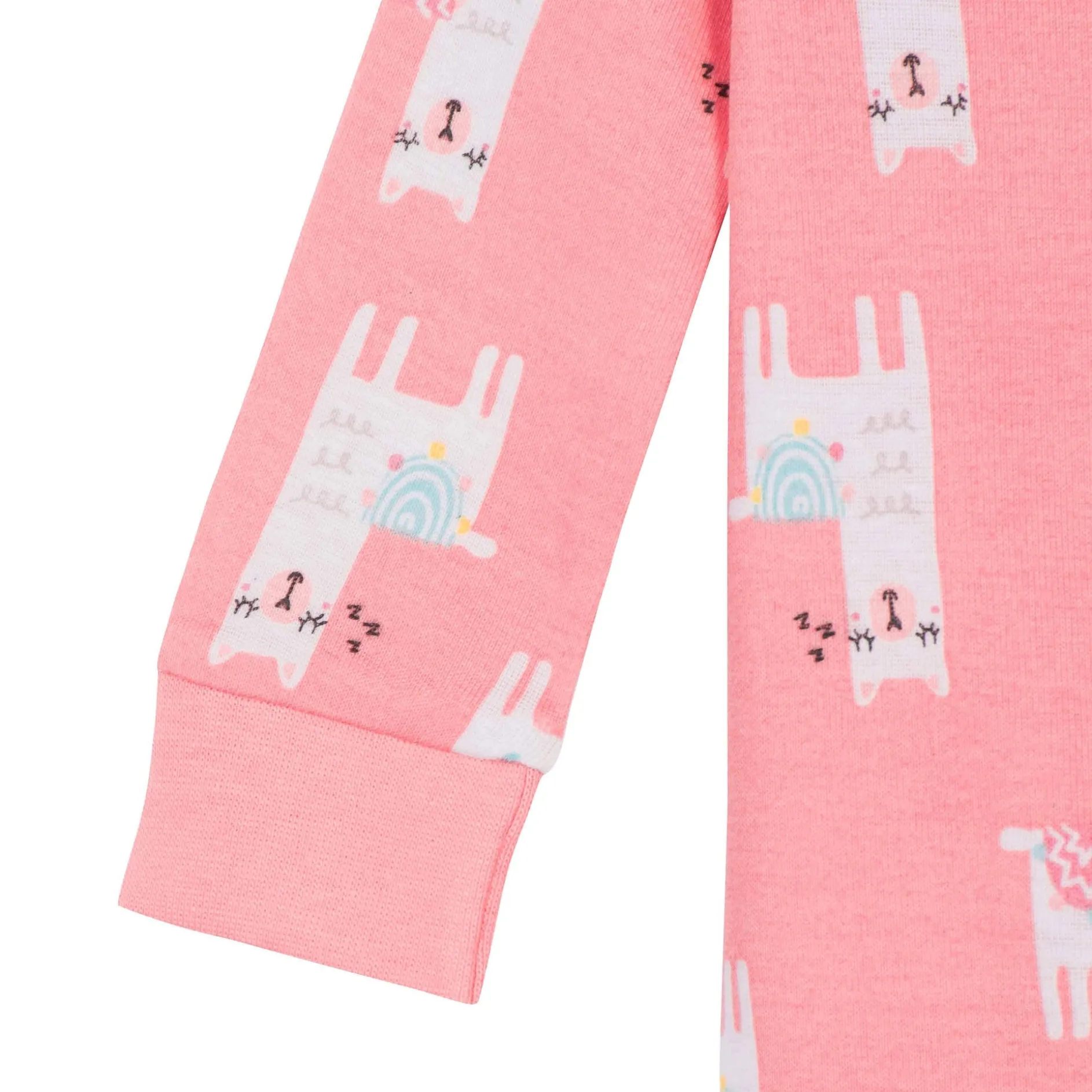 2-Pack Baby & Toddler Girls Llama Snug Fit Footed Cotton Pajamas