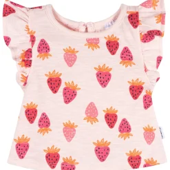 3-Pack Baby & Toddler Girls Pink Strawberries Short Sleeve Shirts