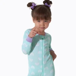 3-Pack Baby & Toddler Girls Rainbow Floral Snug Fit Footless Pajamas