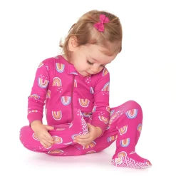 2-Pack Baby & Toddler Girls Rainbows Snug Fit Footed Cotton Pajamas