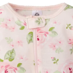 2-Pack Baby & Toddler Girls Rose Snug Fit Footed Cotton Pajamas