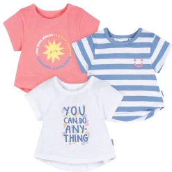 3-Pack Baby & Toddler Girls Sunshine Short Sleeve Graphic T-Shirts
