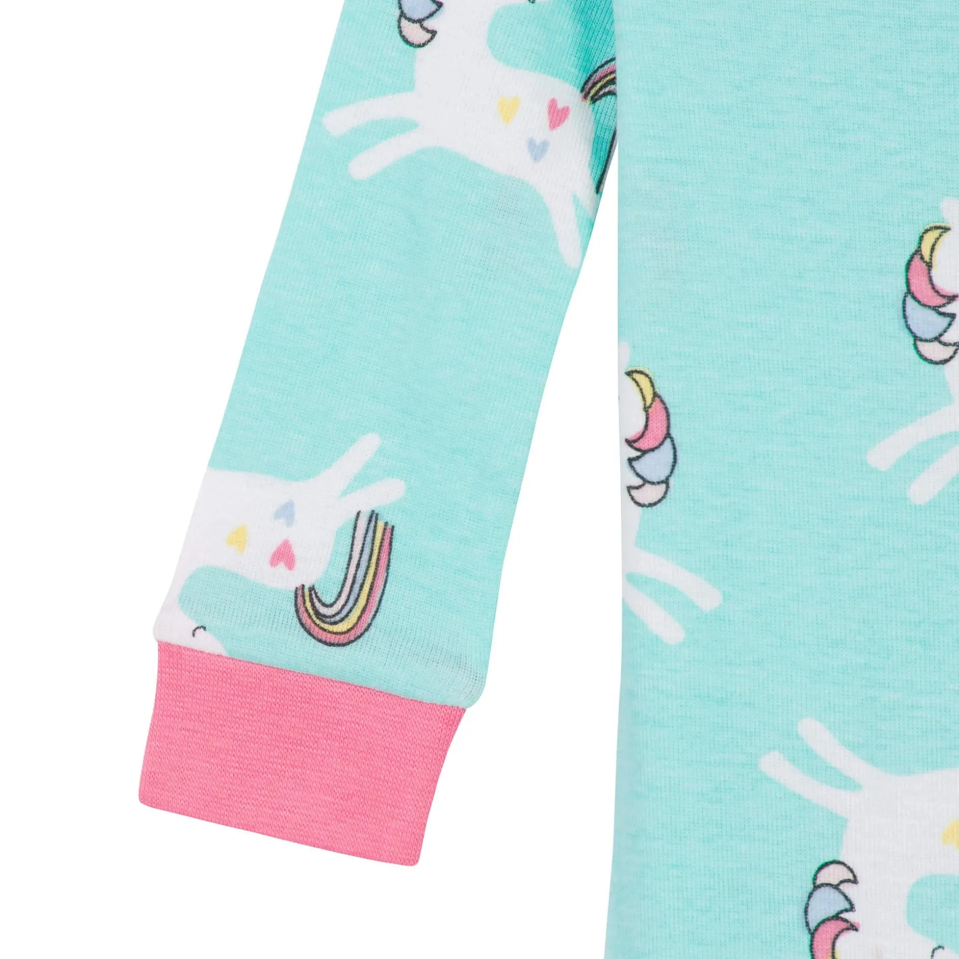 2-Pack Baby & Toddler Girls Unicorns Snug Fit Footed Cotton Pajamas