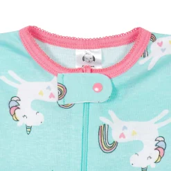 2-Pack Baby & Toddler Girls Unicorns Snug Fit Footed Cotton Pajamas