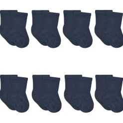 8-Pack Baby & Toddler Navy Wiggle Proof® Jersey Crew Socks