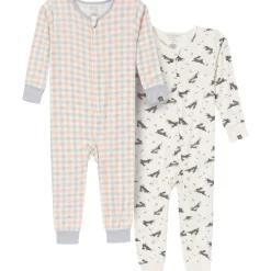 2-Pack Baby & Toddler Neutral Blue Plaid Viscose Snug Fitting Footless Pajamas