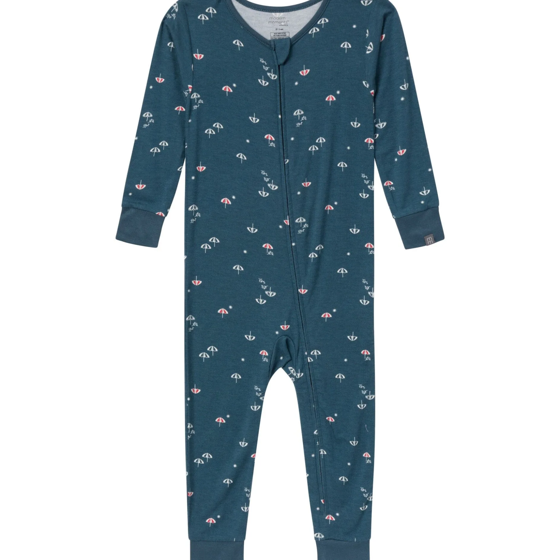 2-Pack Baby & Toddler Neutral Blue Umbrella Viscose Snug Fitting Footless Pajamas
