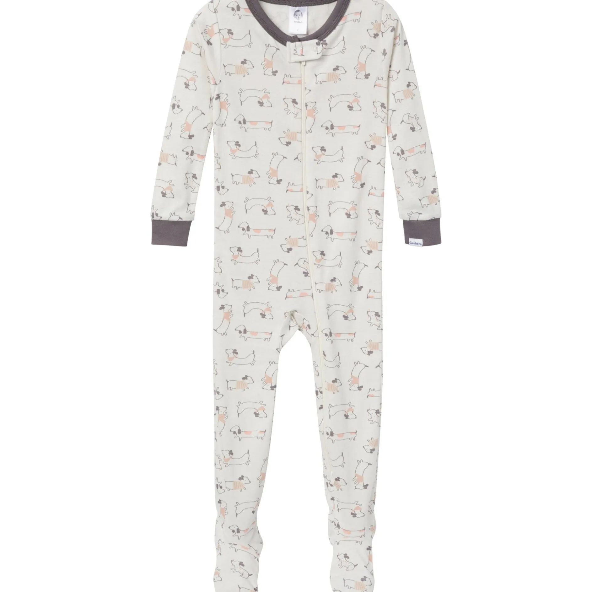 4-Pack Baby & Toddler Neutral Dog Snug Fit Footed Pajamas