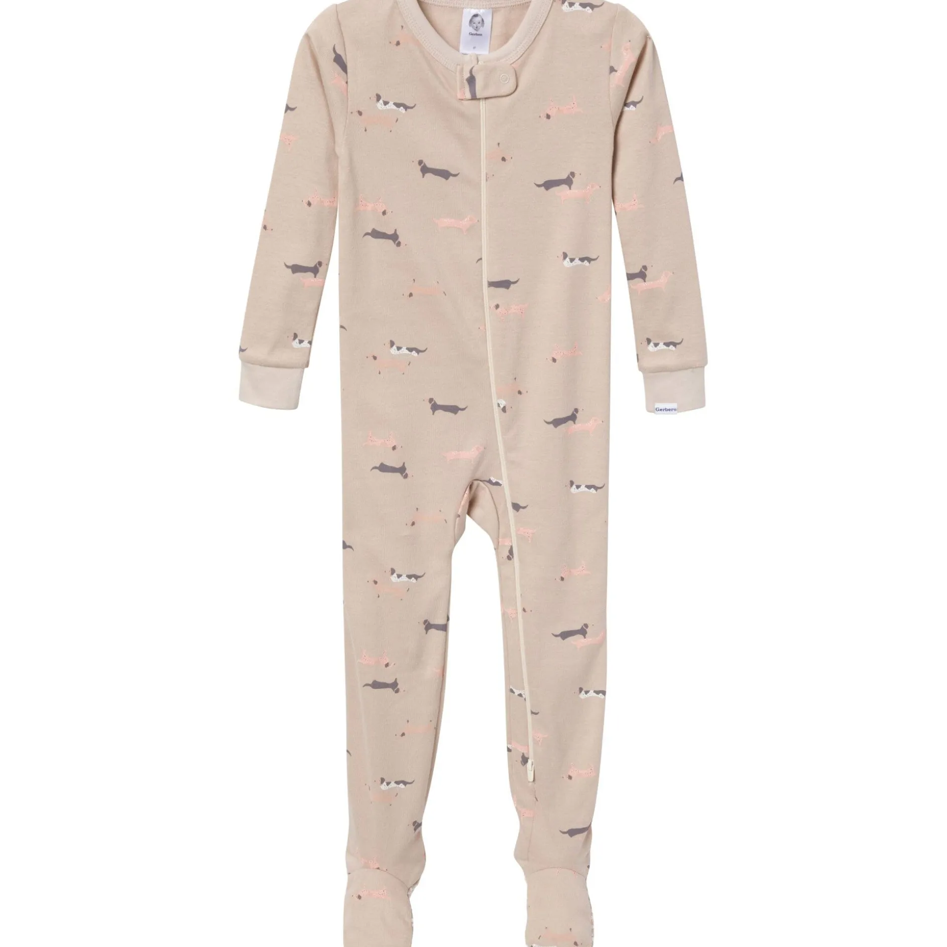 4-Pack Baby & Toddler Neutral Dog Snug Fit Footed Pajamas