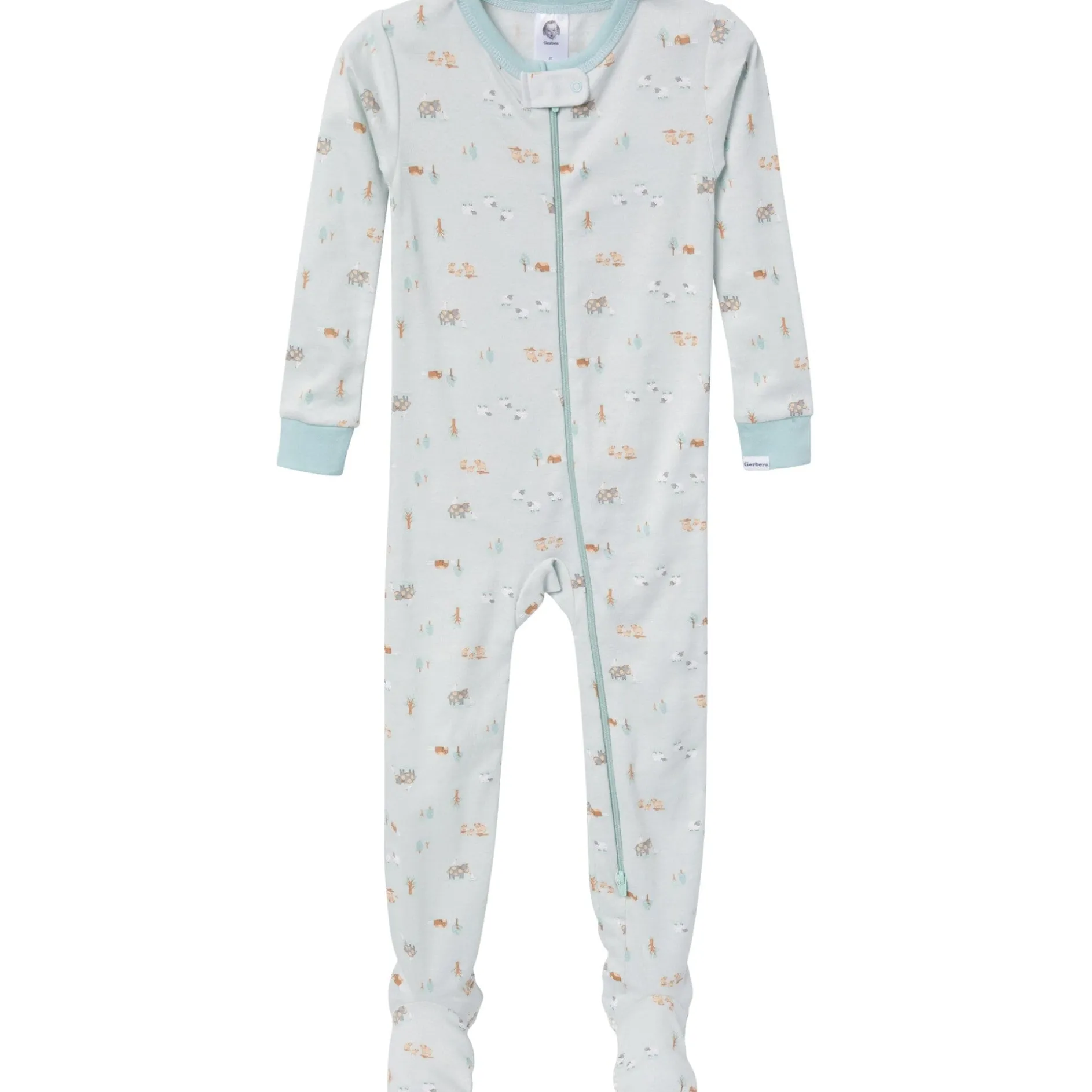 4-Pack Baby & Toddler Neutral Farm Snug Fit Footed Pajamas