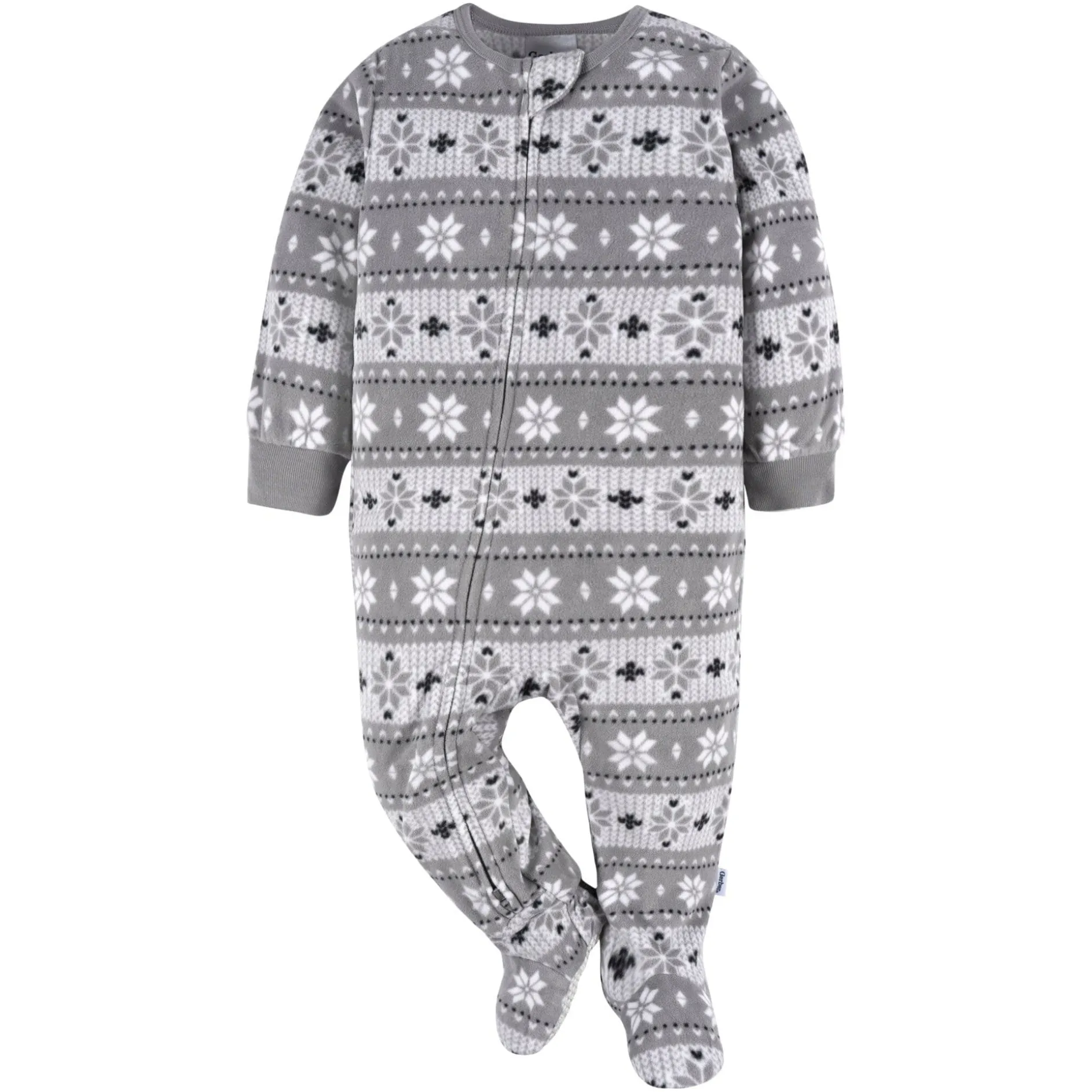 2-Pack Baby & Toddler Neutral Grey Fair Isle Fleece Pajamas