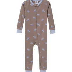 3-Pack Baby & Toddler Neutral Moose & Trees Snug Fit Footless Pajamas