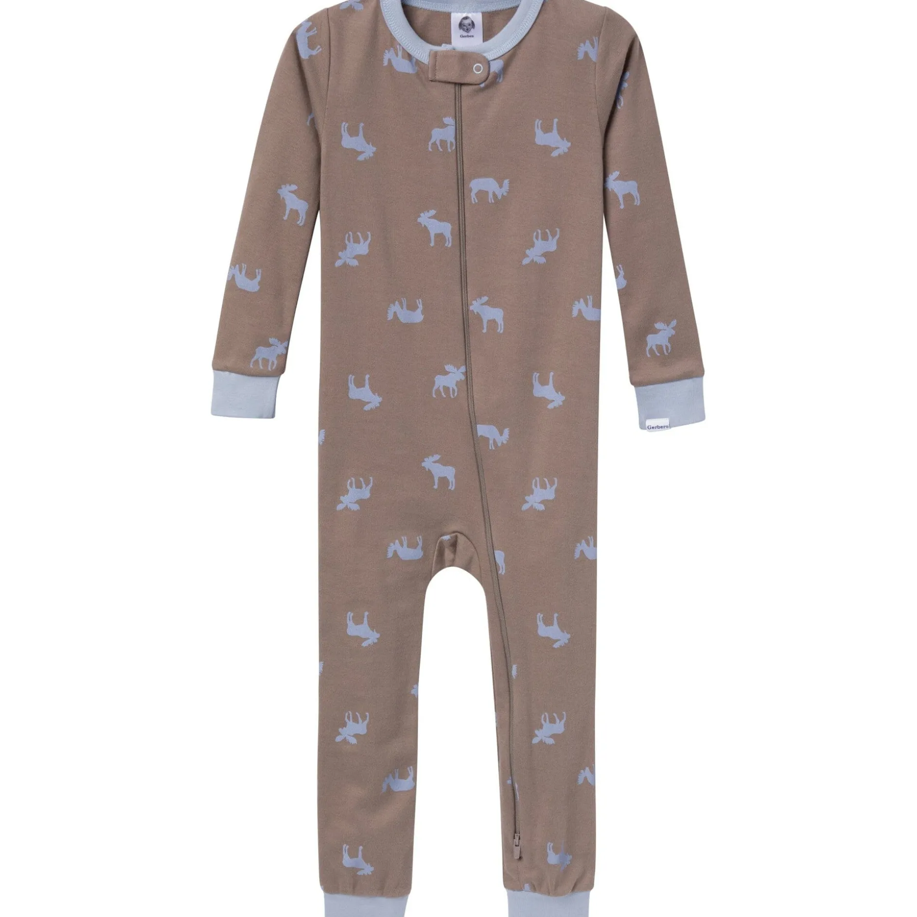 3-Pack Baby & Toddler Neutral Moose & Trees Snug Fit Footless Pajamas