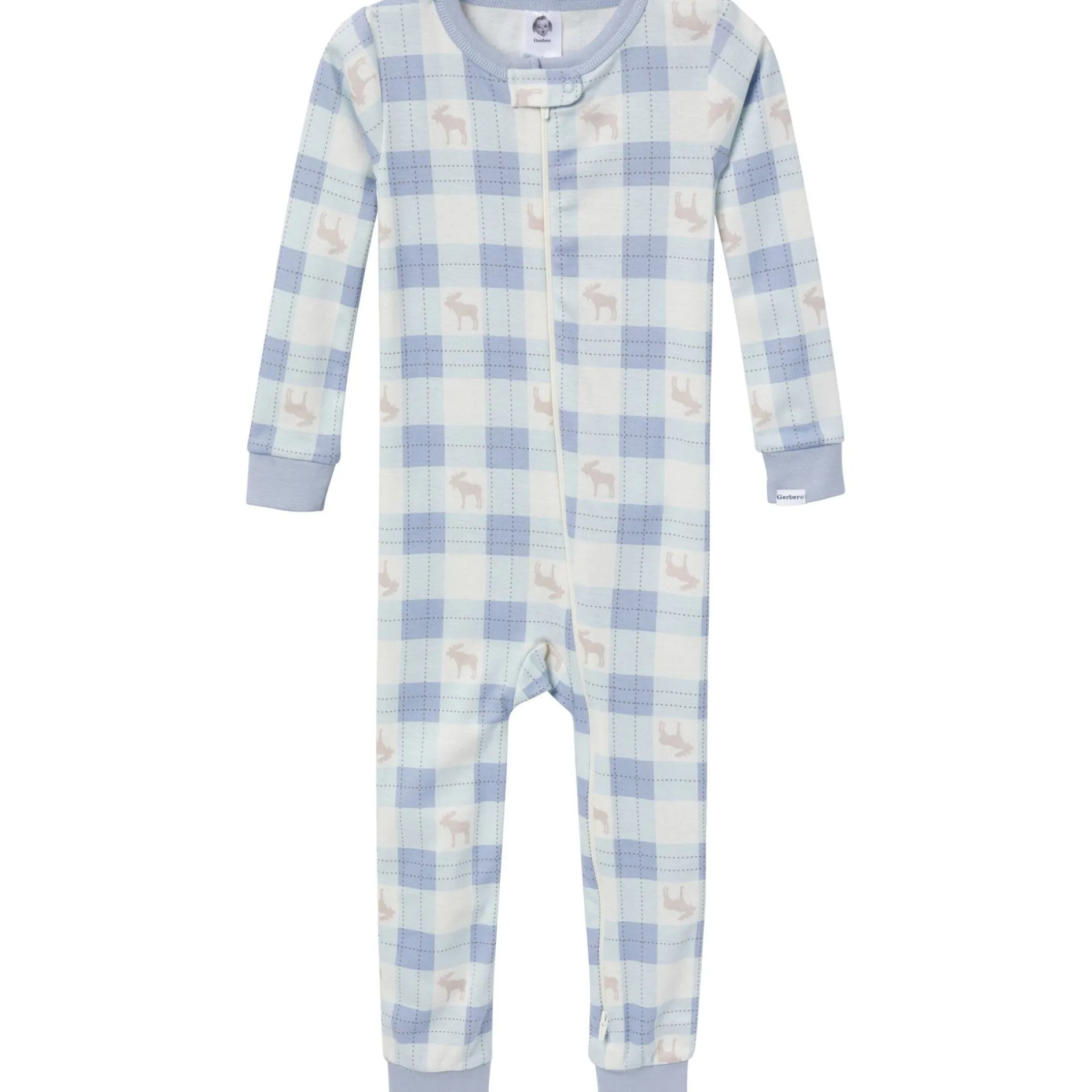 3-Pack Baby & Toddler Neutral Moose & Trees Snug Fit Footless Pajamas