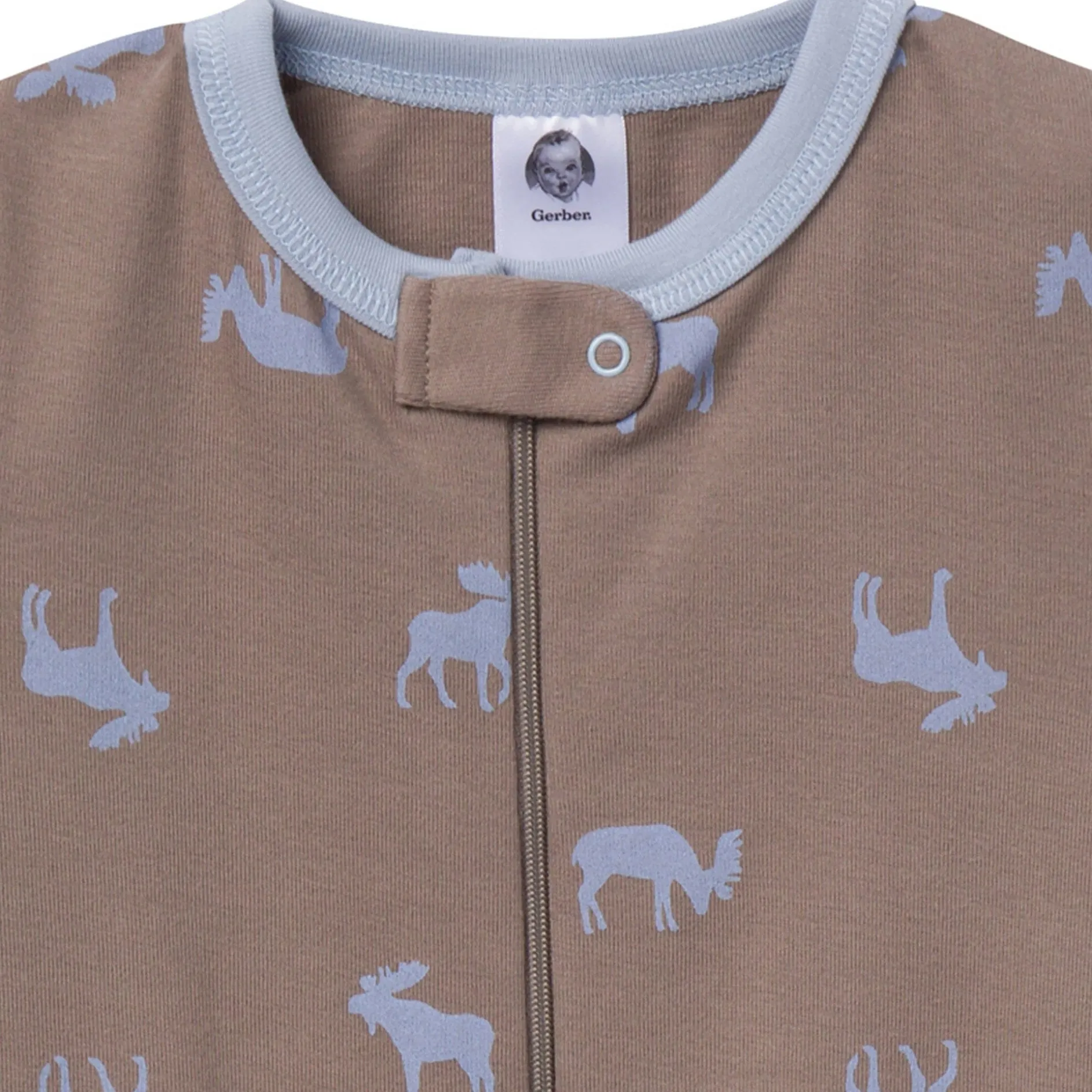 3-Pack Baby & Toddler Neutral Moose & Trees Snug Fit Footless Pajamas