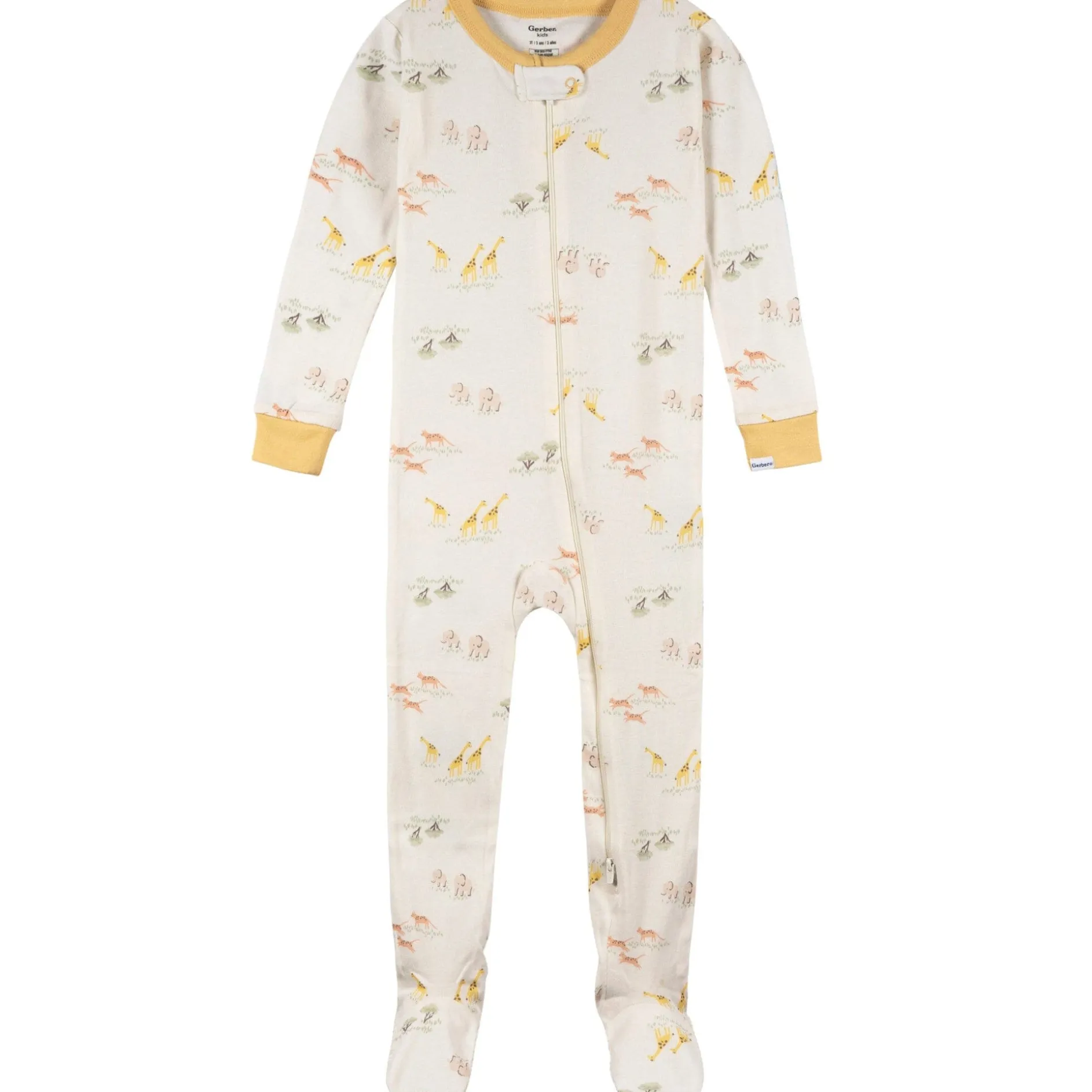 2-Pack Baby & Toddler Neutral Safari Snug Fit Footed Pajamas