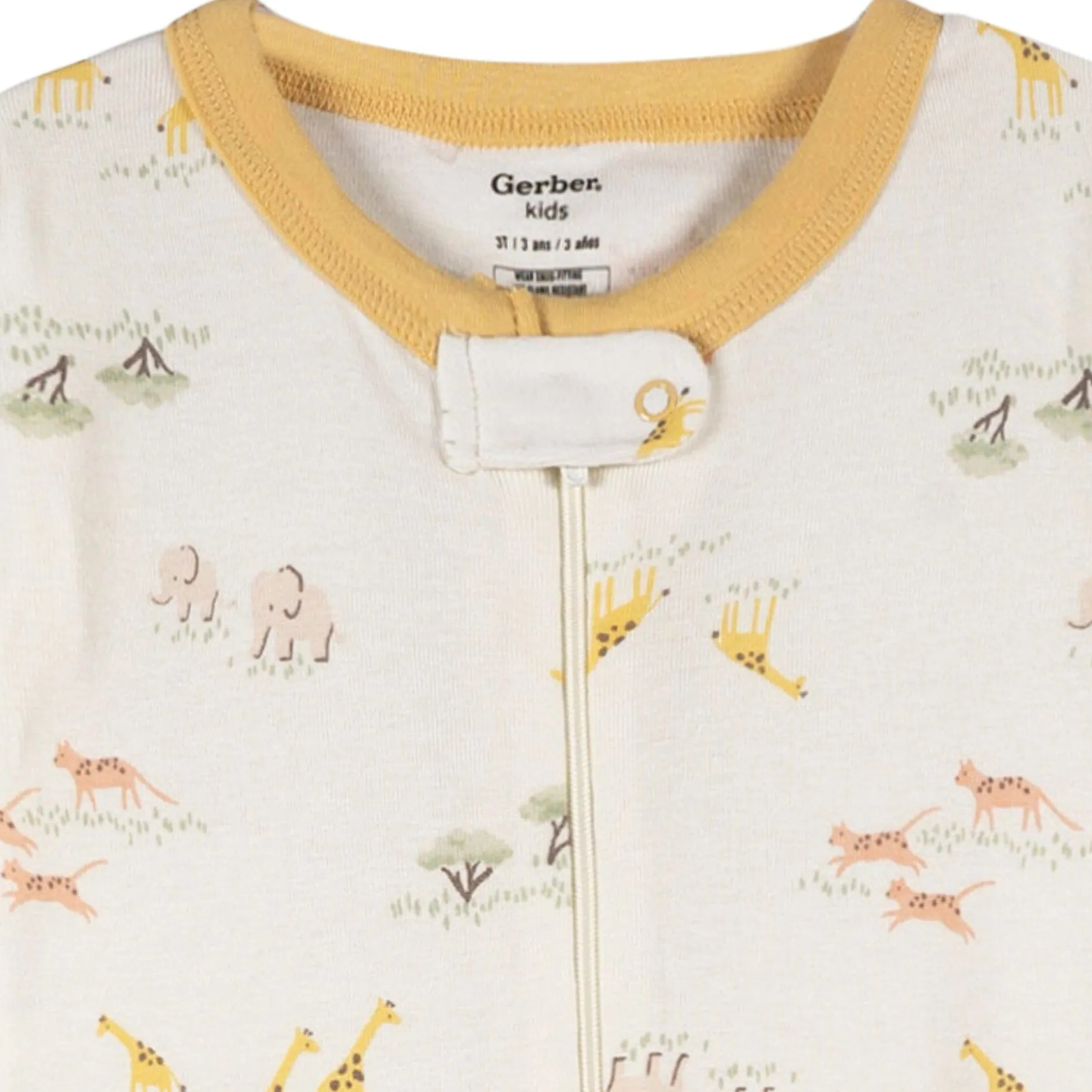 2-Pack Baby & Toddler Neutral Safari Snug Fit Footed Pajamas