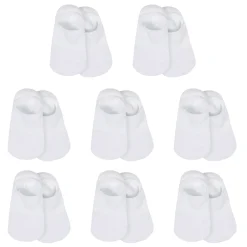 8-Pack Baby & Toddler White Wiggle Proof® No Show Socks