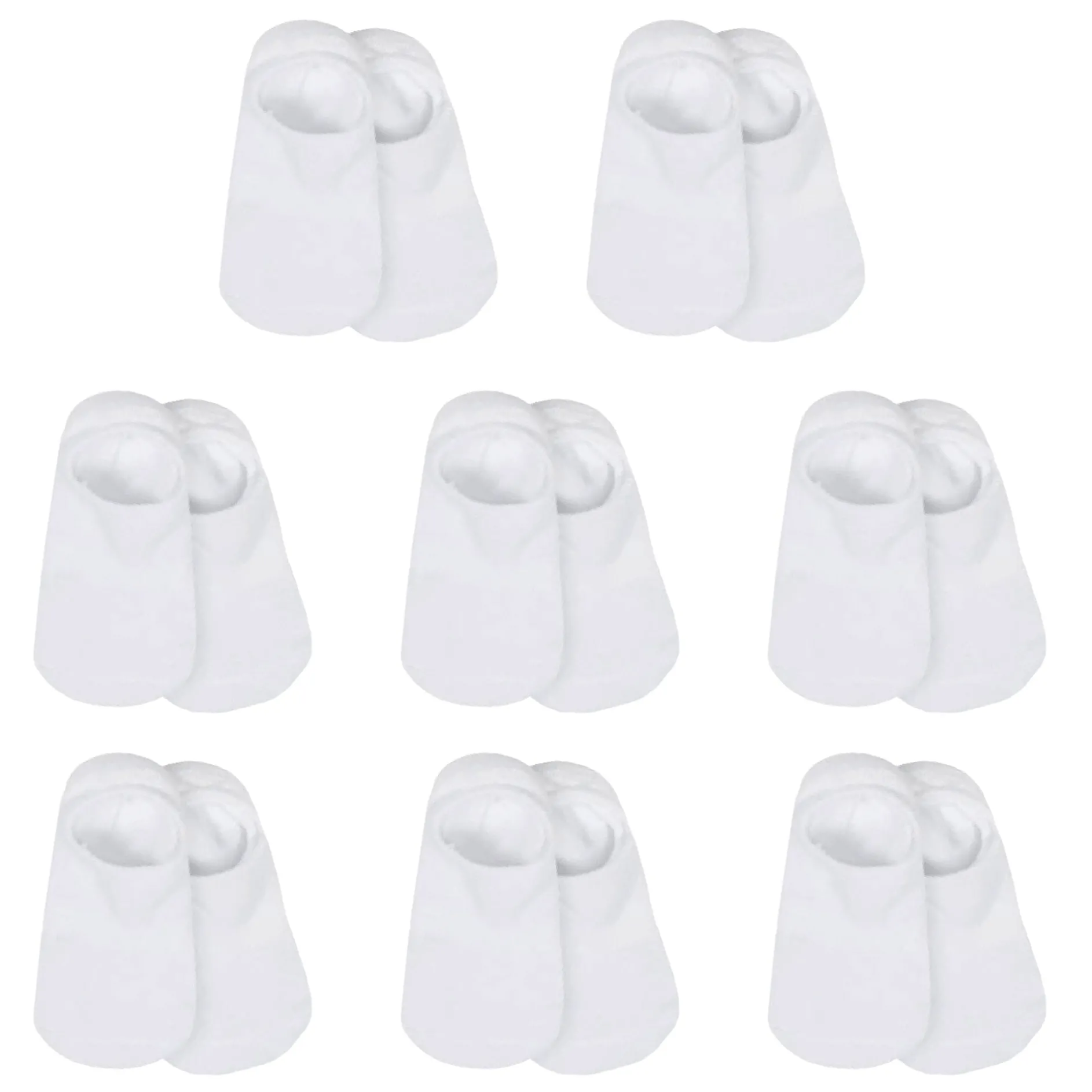 8-Pack Baby & Toddler White Wiggle Proof® No Show Socks