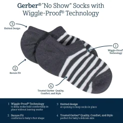 8-Pack Baby & Toddler White Wiggle Proof® No Show Socks