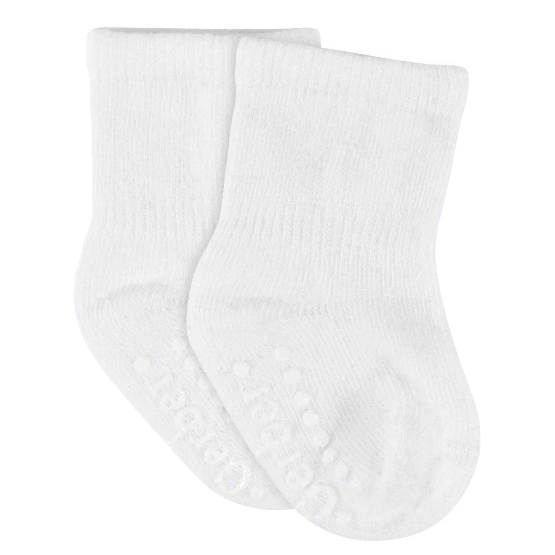8-Pack Baby & Toddler White Wiggle Proof® Jersey Crew Socks