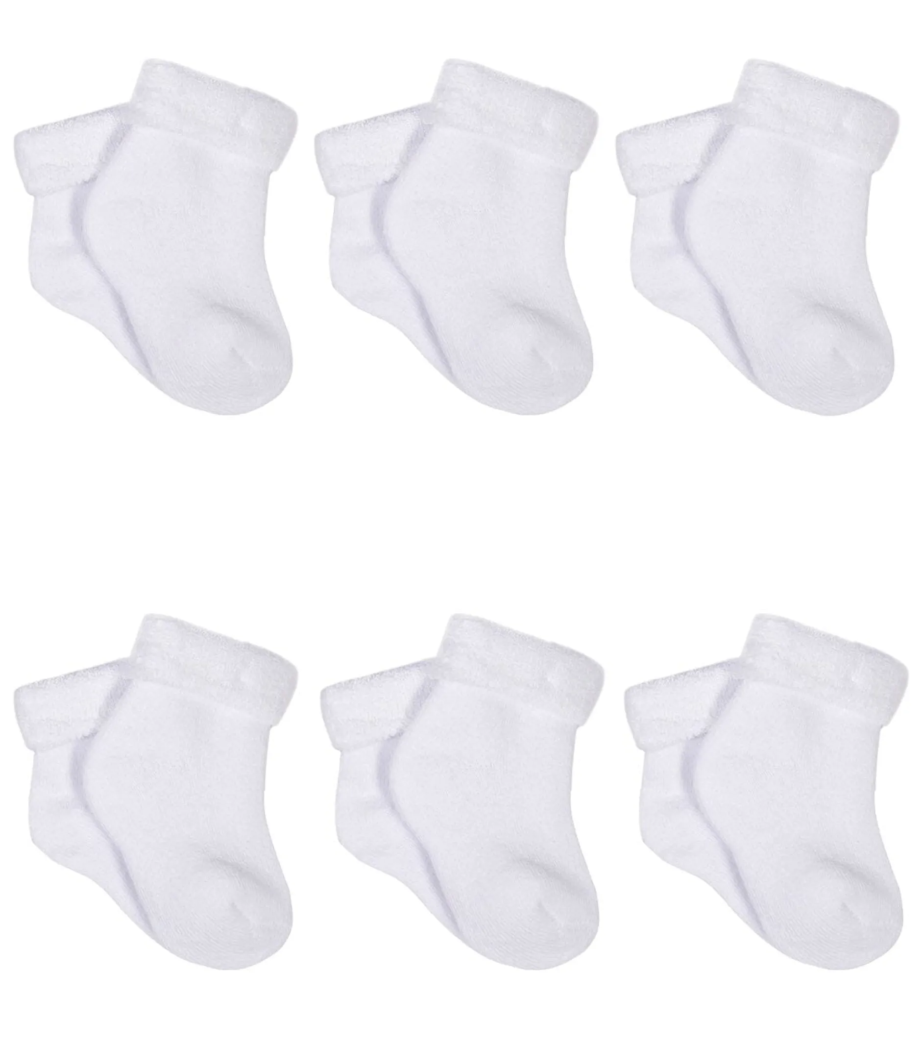 6-Pack Baby White Terry Socks