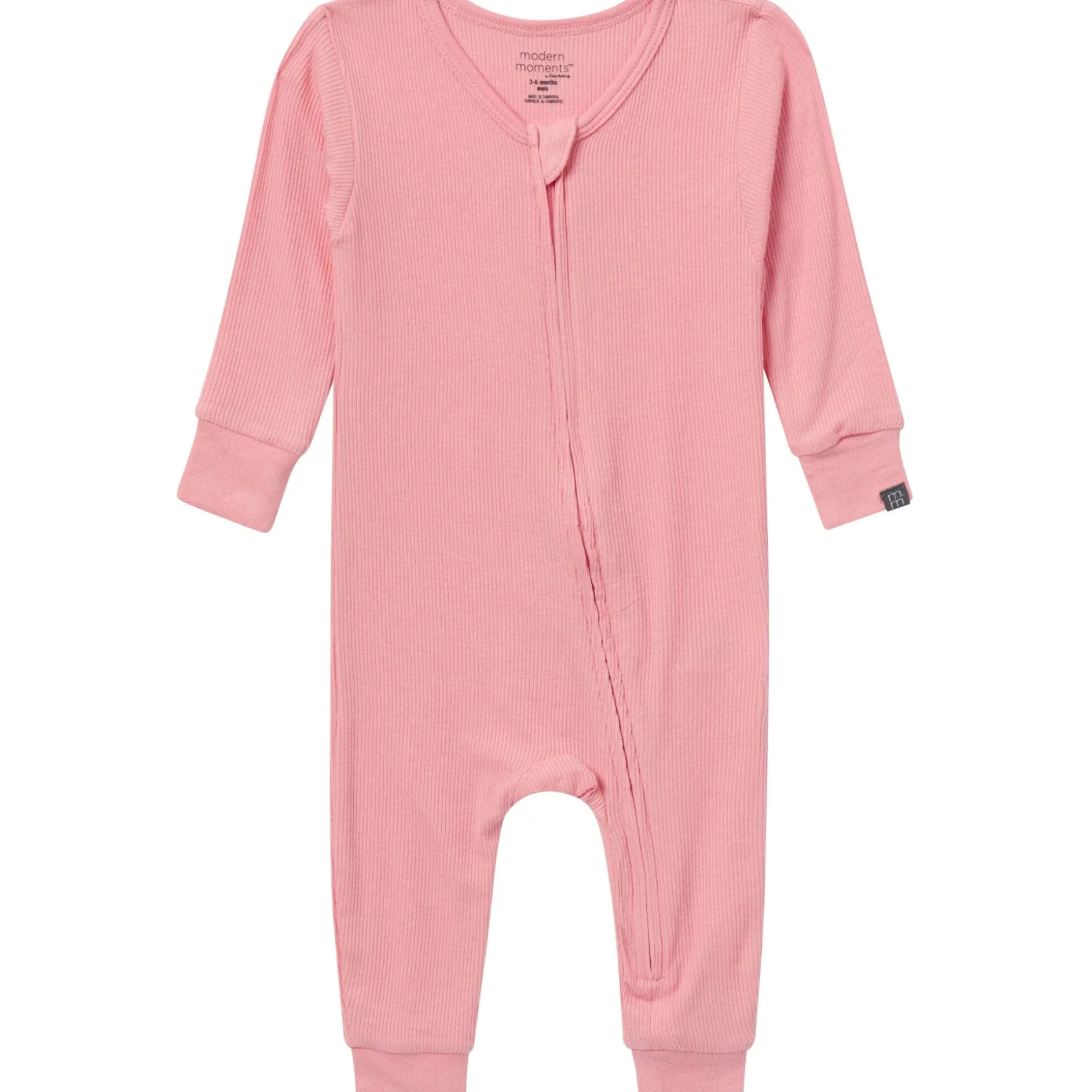 2-Pack Girls Peach Floral Viscose Snug Fit Footless Pajamas