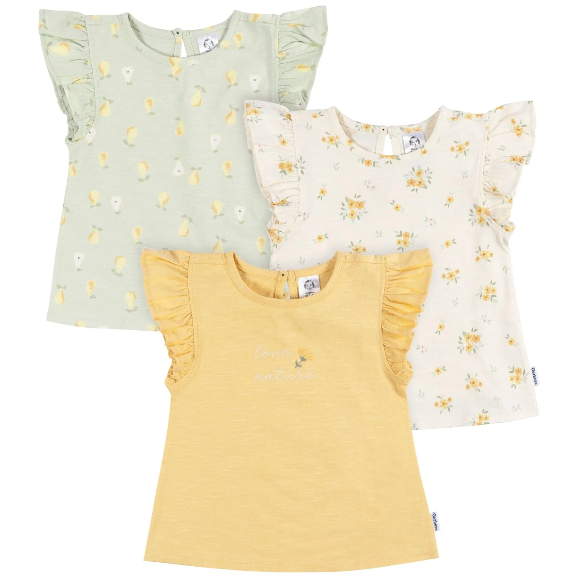 3-Pack Infant and Toddler Girls Love Nature T-Shirts