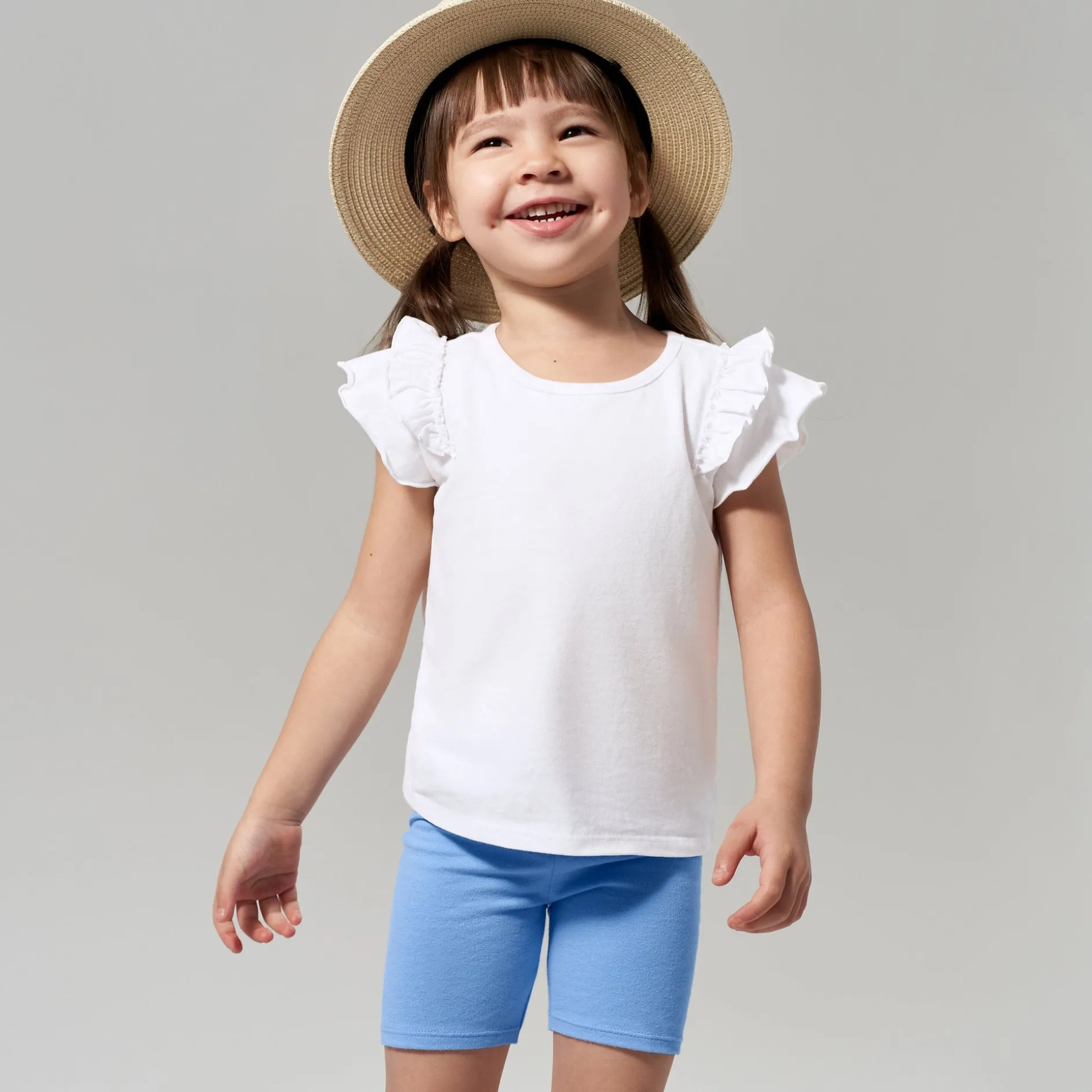 2-Pack Infant Girls Blue Pull-On Bike Shorts