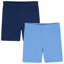 2-Pack Infant Girls Blue Pull-On Bike Shorts