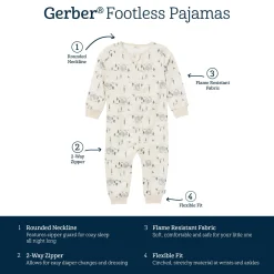 3-Pack Infant & Toddler Boys Jungle Footless Pajamas