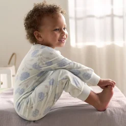 3-Pack Infant & Toddler Girls Blue Floral Footless Fleece Pajamas