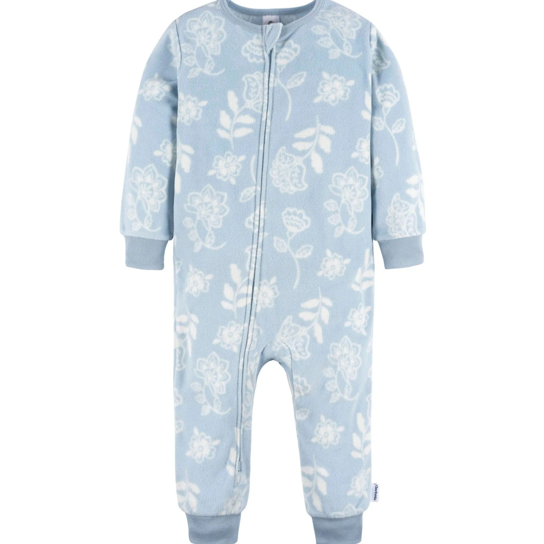 3-Pack Infant & Toddler Girls Blue Floral Footless Fleece Pajamas