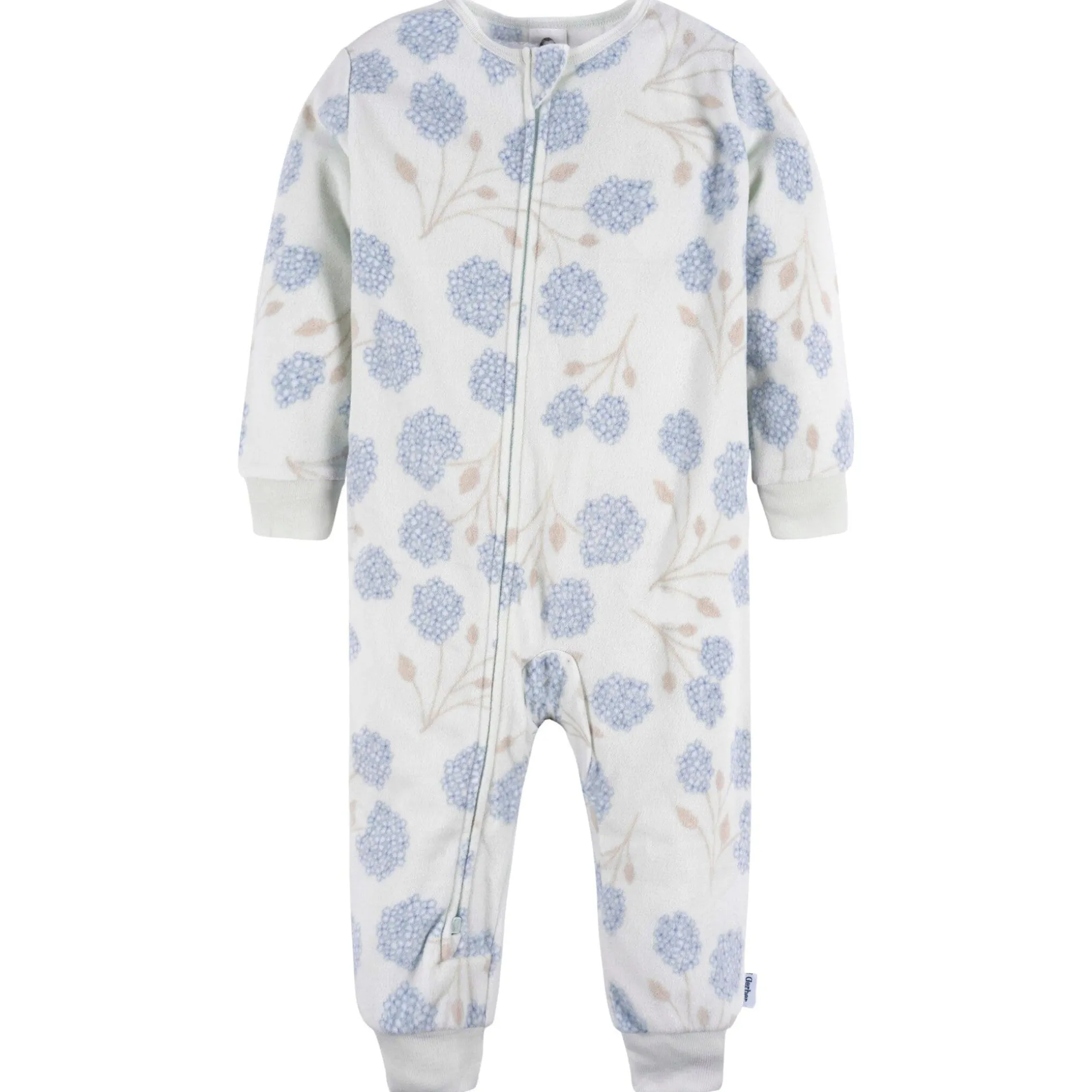 3-Pack Infant & Toddler Girls Blue Floral Footless Fleece Pajamas