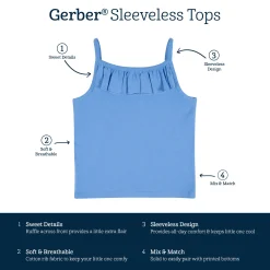 2-Pack Infant & Toddler Girls Blue Sleeveless Tops