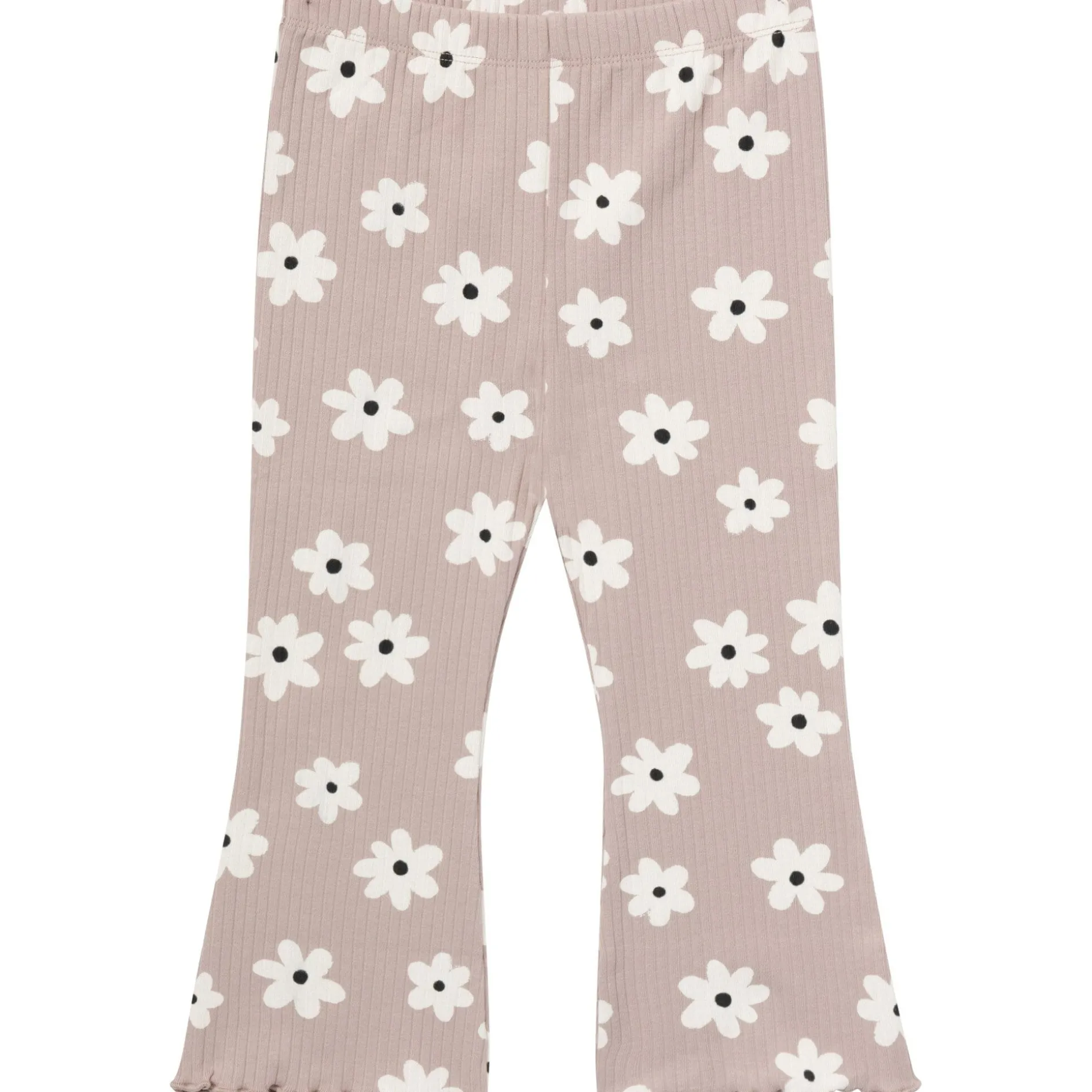 3-Pack Infant & Toddler Girls Brown Flowers, Oatmeal and Black Textured Flare Leggings