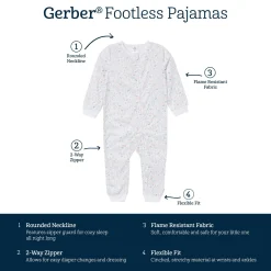 3-Pack Infant & Toddler Girls Bunnies Footless Pajamas