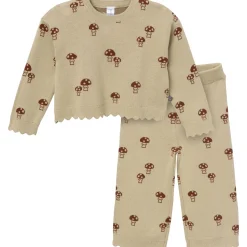 2-Pack Infant & Toddler Girls Lt Green Mushroom Field Sweater and Pant Set