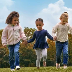 3-Pack Infant & Toddler Girls Navy, Oatmeal & Pink Long Sleeve Shirts