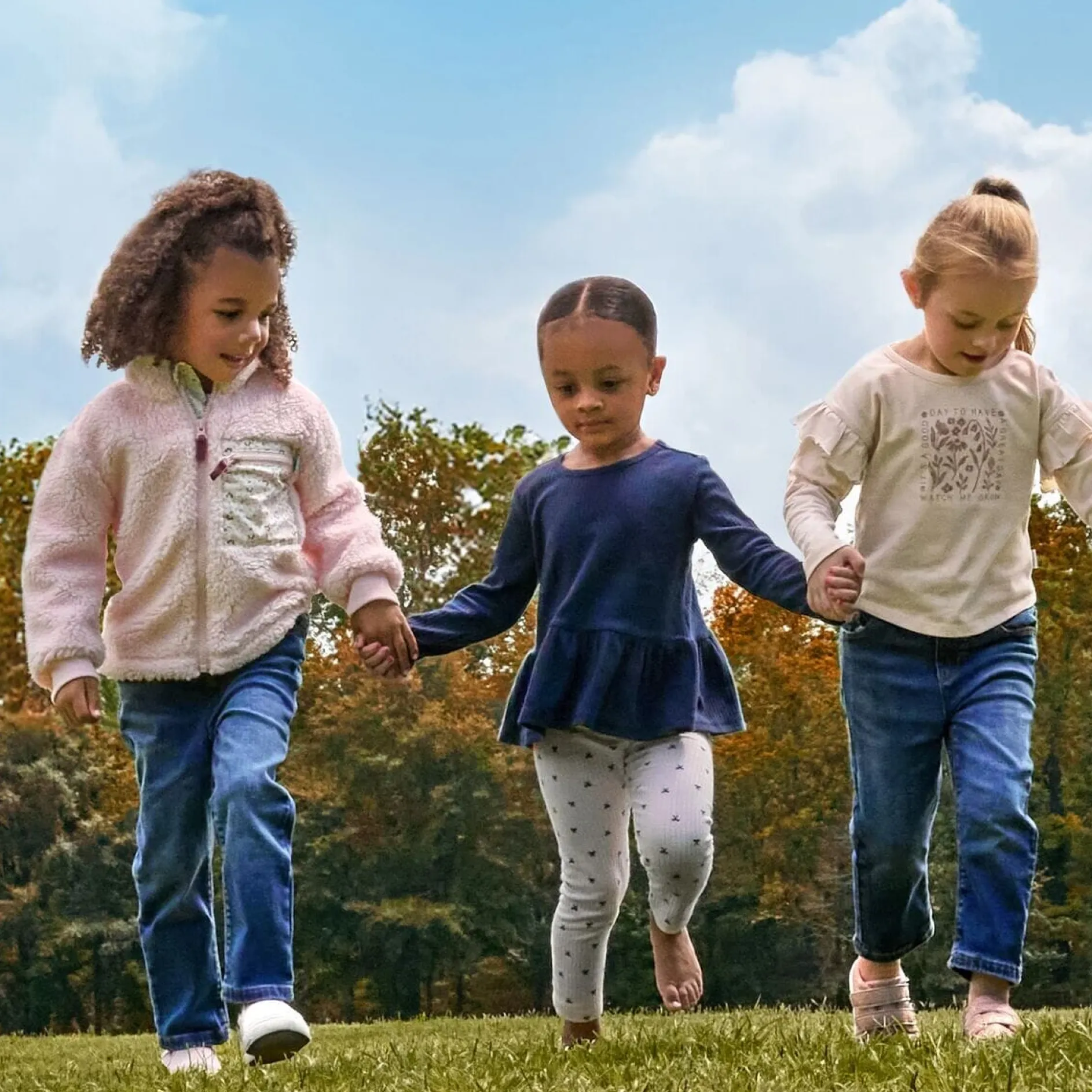 3-Pack Infant & Toddler Girls Navy, Oatmeal & Pink Long Sleeve Shirts