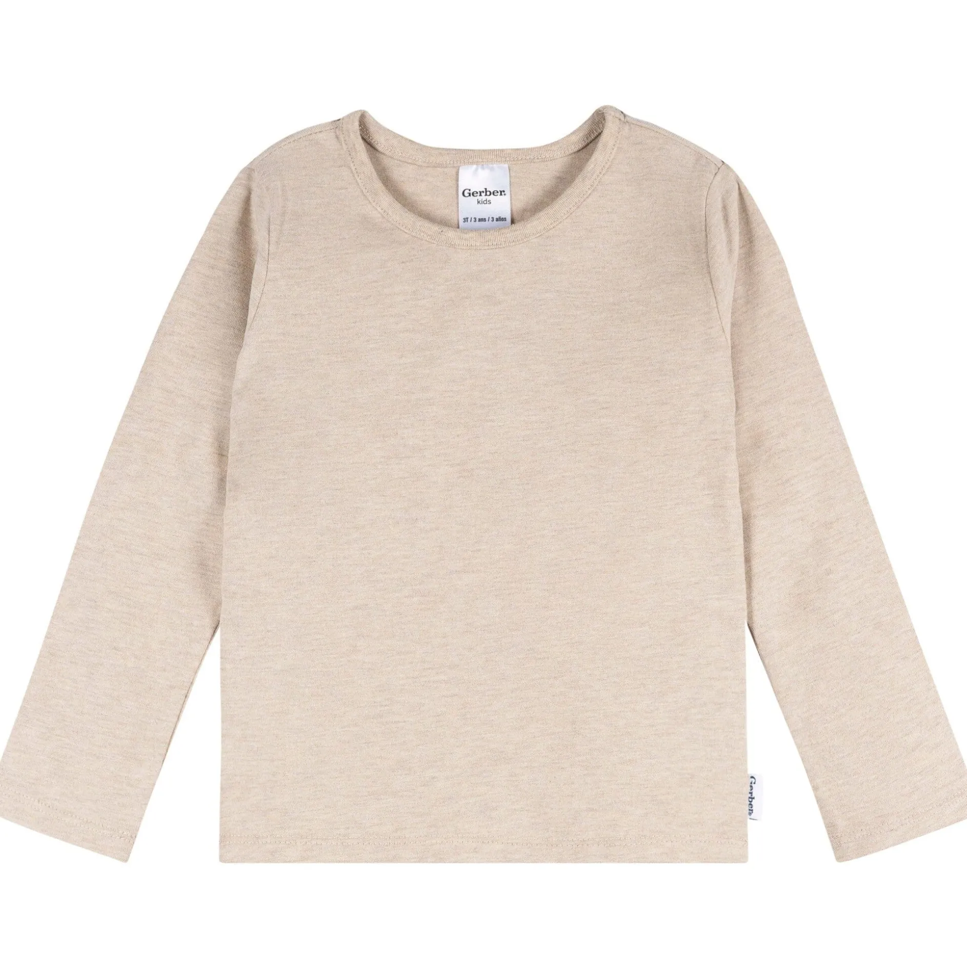 3-Pack Infant & Toddler Girls Navy, Oatmeal & Pink Long Sleeve Shirts