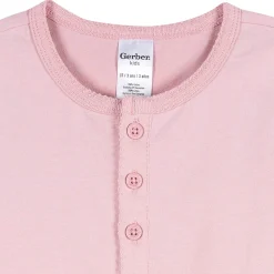 3-Pack Infant & Toddler Girls Navy, Oatmeal & Pink Long Sleeve Shirts