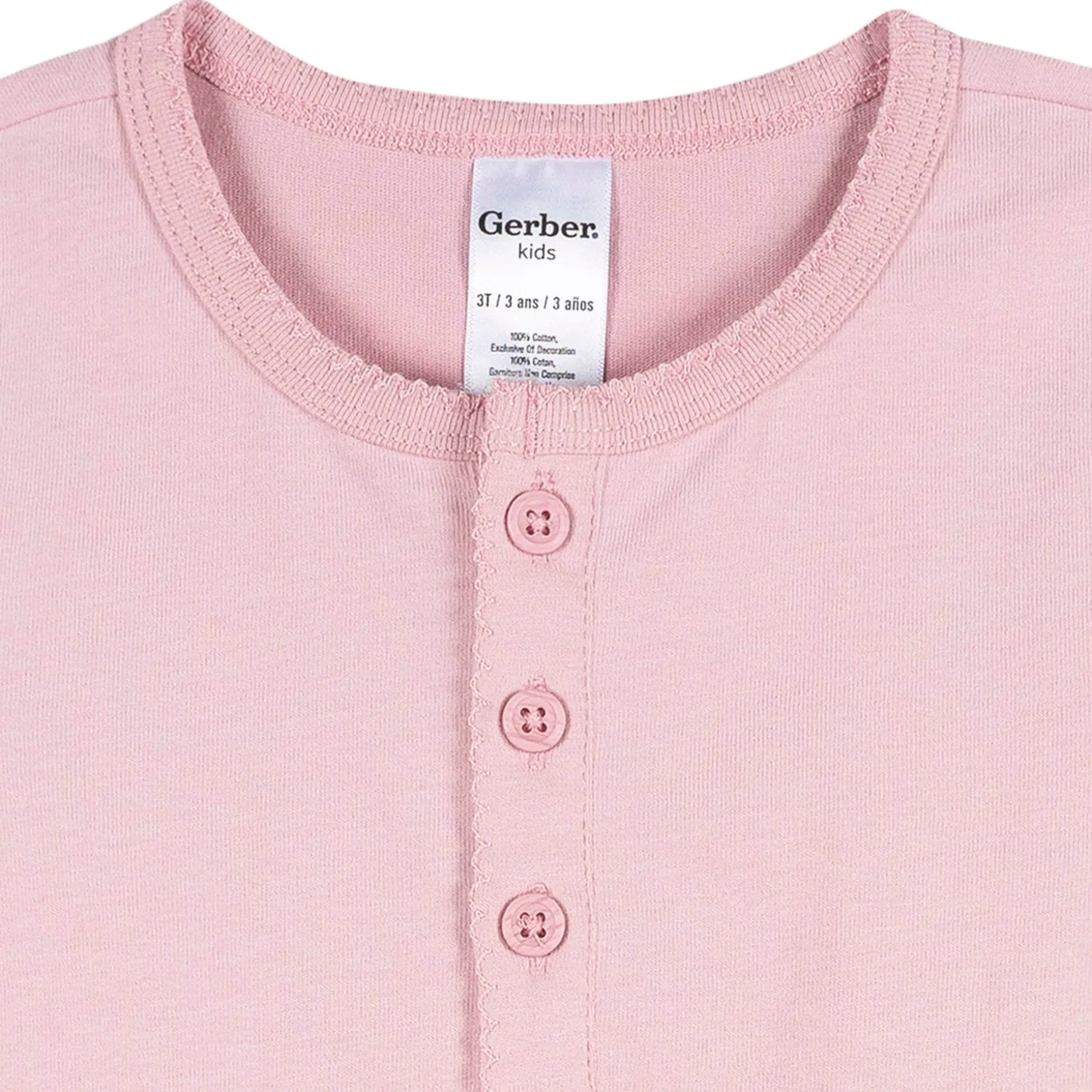 3-Pack Infant & Toddler Girls Navy, Oatmeal & Pink Long Sleeve Shirts